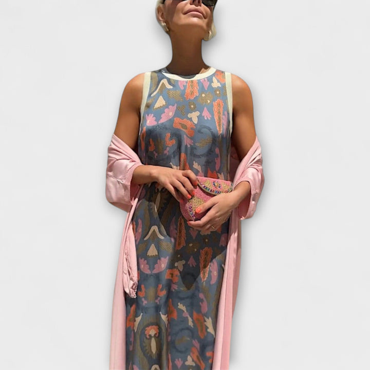 Elveria – Maxikleid mit passendem Cardigan