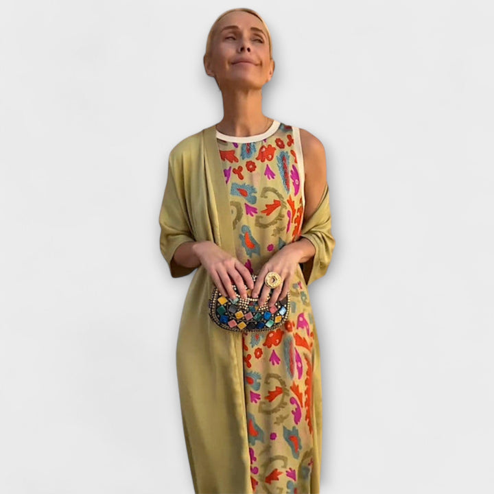 Elveria – Maxikleid mit passendem Cardigan