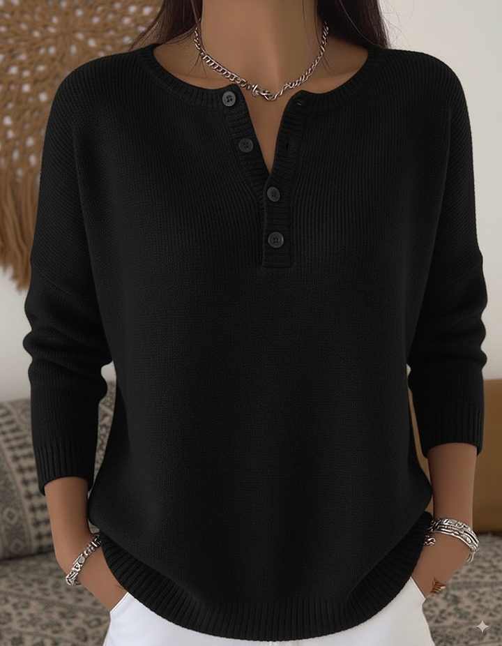Eleonora | Eleganter Pullover mit Knöpfen